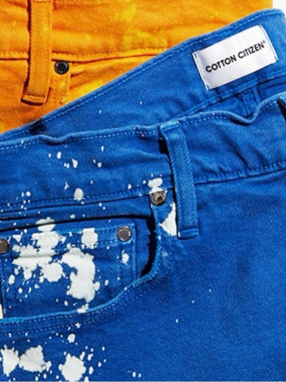 NWT Cotton Citizen Blue Jeans with White Paint-Splatter